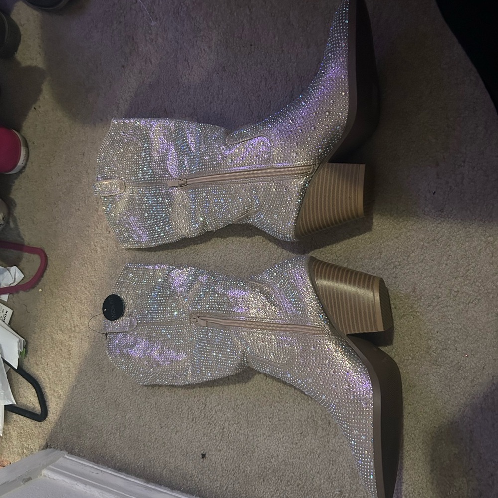 Women's Silver sparkle cowboy Boots